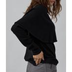 ニット セーター ハイネックケーププルオーバー レディース