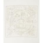 「HERMES」 カレ90 プリーズ・ホールド・ザ・ライン スカーフ - ホワイト レディース