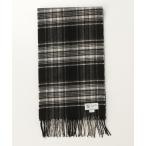 「Johnstons of Elgin」 カシミヤ チェック柄マフラー - ブラック レディース