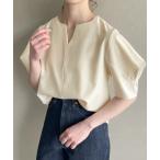 「junoah」 半袖ブラウス MEDIUM アイボリー レディース
