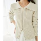 ショッピングキラキラ ニット セーター キラキラモールダブルジップニット レディース