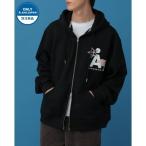 パーカー 「UNISEX」Wai Kei×ALAND／ＡワッペンZIPフーディ―(ウラケ) レディース メンズ