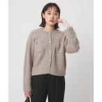 カーディガン ヘアリー ニット ジャケットライク カーデイガン レディース