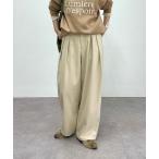 スラックス パンツ 「M/Lサイズ展開」ツータック起毛スラックスパンツ レディース