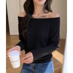 ショッピングオフショルダー トレーナー スウェット オフショルダー スウェットトップス レディース