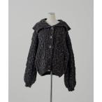 カーディガン スパンコールケーブルルーズカーディガン レディース