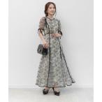 ワンピース エンブロイダリーチュールパイピングドレス