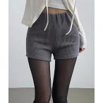 パンツ リブニット タイトフィット ショートパンツ レディース