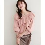 ニット セーター 「WEB限定」クロスフリルニット レディース