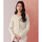 ニット セーター フロントギャザーニットトップス レディース