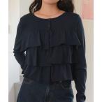 カーディガン ティアードフリルニットカーディガン/トップス レディース