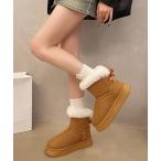 ブーツ バックリボン　ムートンブーツ レディース