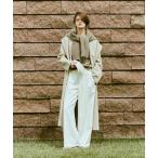 ステンカラーコート コート カシミヤ混リバーショールコート レディース