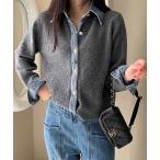 カーディガン デニムドッキングニットカーディガン レディース