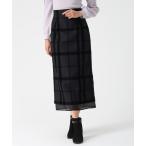 スカート 2025秋冬新作 フロッキーチェックタイトスカート