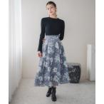 スカート 2025秋冬新作 水彩フラワーカットジャガードスカート