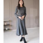 ショッピングマキシ ワンピース 2025秋冬新作 ウィンドペンチェックワンピース