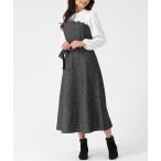 ワンピース 2025秋冬新作 ビスチェ風ツイードドッキングワンピース