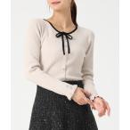 ショッピングリボン ニット セーター 2025秋冬新作 フリル袖配色リボンニット レディース