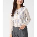 ショッピングアーガイル カーディガン 2025秋冬新作 アーガイルカーディガン レディース