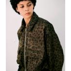 ショッピングスウェード ブルゾン アウター フェイクスウェードレオパード中綿ブルゾン レディース