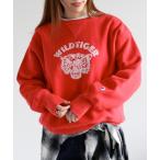 トレーナー スウェット 「Champion」裏起毛リバースウィーブクルーネックプリントスウェット レディース