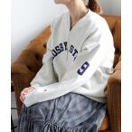 トレーナー スウェット 「Champion」裏起毛リバースウィーブハーフジッププリントスウェット レディース