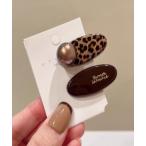 ヘアクリップ 豹柄　ヘアクリップ