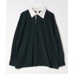 [Casper John] рубашка-поло с длинным рукавом M зеленый мужской 