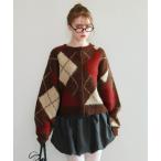 ショッピングアーガイル カーディガン アーガイルニットカーディガン レディース