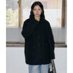 ダウンコート ダウンジャケット インナーキルティングペディンラブリーウールミディハーフコート レディース