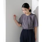 「NATURAL BEAUTY BASIC」 半袖ブラウス SMALL チャコールグレー レディース