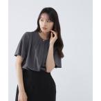 「NATURAL BEAUTY BASIC」 半袖ブラウス SMALL チャコールグレー レディース