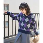 ショッピングアーガイル ニット セーター アーガイルVネックニット レディース