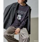 ショッピングミッキー トレーナー スウェット 「MICKEY MOUSE」モノクロプリントスウェット /ミッキーマウス　限定展開 レディース