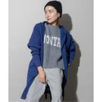 カーディガン ハイゲージニット フード ロングカーデ レディース