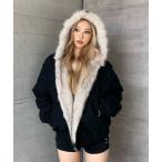 ブルゾン アウター ファー付きジャケット レディース