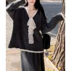 ショッピングemu セットアップ レースドッキングニットプルオーバーセットアップ レディース