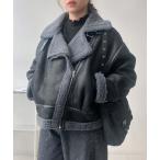 ショッピングレザージャケット レザージャケット ライダース裏ボア フェイクムートンライダースジャケット レディース