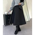 ショッピングスカート スカート ドットジャガードフレアスカート