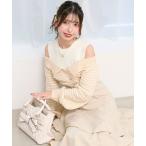 ショッピングニットワンピース ワンピース ツイードニットドッキングワンピース