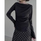 tシャツ 「汗じみ防止」「UVカット」リブカットソードレープトップス レディース