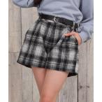 パンツ PINKHUNT ピンクハント ベルト付き シャギーチェックショートパンツ 1079K キッズ 子供服 女の子