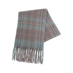 ストール マフラー 「帯電防止/ウォッシャブル」太フリンジチェックマフラー レディース