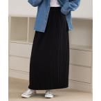 ショッピングマキシ丈 スカート 「裏起毛/厚手/防寒/マキシ丈」ストンと落ち感。サイドスリットプリーツスカート レディース
