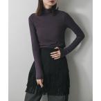 tシャツ 「毛玉防止」メローハイネックトップ レディース