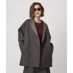 トレンチコート コート 「conte」バイカラー リバー ノーボタンチェスターコート レディース