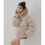 ショッピングブルゾン コート アウター ファー取り外しミドルルーズ中綿ブルゾン レディース