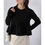 ニット セーター 袖バルーンペプラムニットトップス レディース