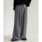 パンツ ネップツイード2タックワイドバギースラックス メンズ レディース